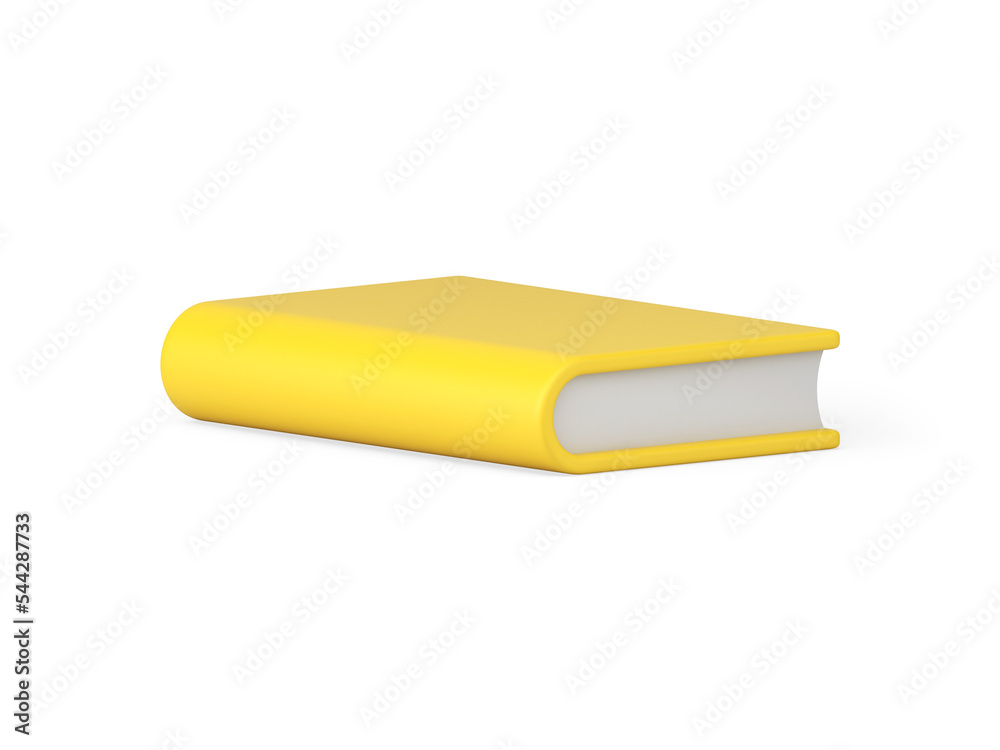 Yellow glossy cover paper book horizontal lying knowledge science academic literature 3d icon Yellow glossy cover paper book horizontal lying knowledge science academic literature 3d icon