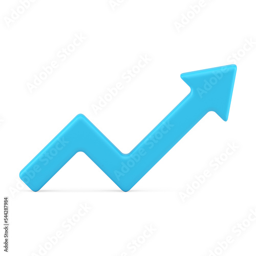 Blue arrow graphic angled geometry positive trend economic profit business strategy 3d icon