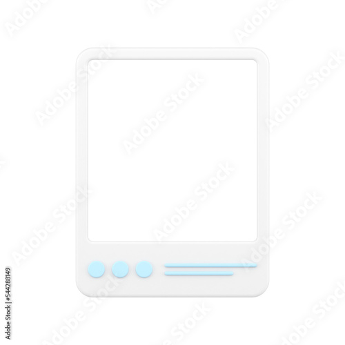 White social media post frame 3d icon