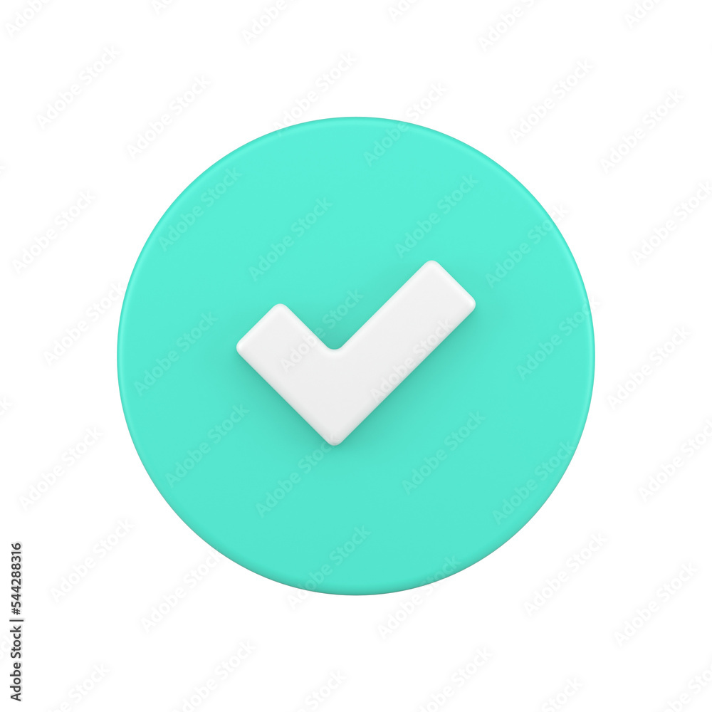 Green glossy rounded button agree complete to do positive voting checkmark realistic 3d icon Green glossy rounded button agree complete to do positive voting checkmark realistic 3d icon