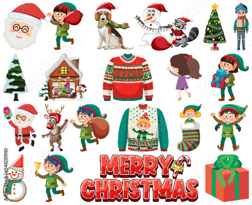 Christmas characters and elements set