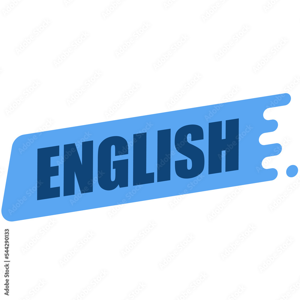 English title. Banner with english language chose ribbon. English title. Banner with english language chose ribbon.