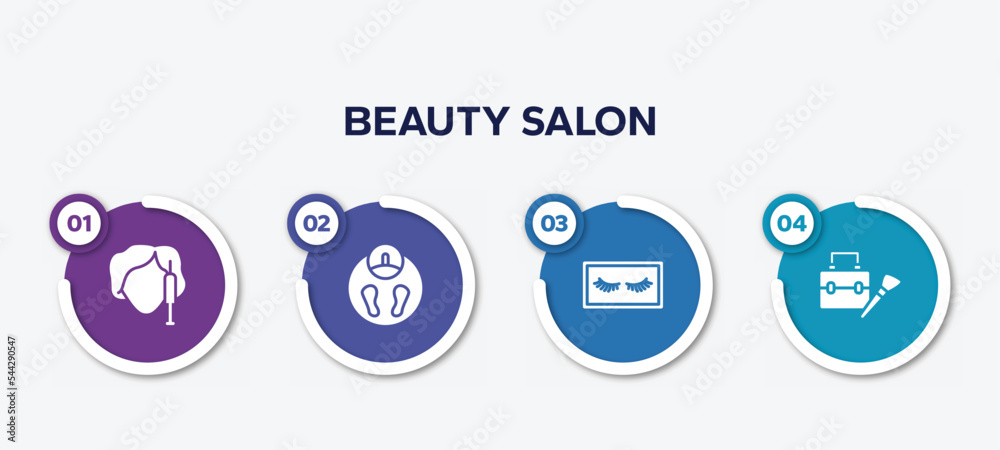 infographic element template with beauty salon filled icons such as beauty treatment, big scale, false eyelashes, big makeup box vector. infographic element template with beauty salon filled icons such as beauty treatment, big scale, false eyelashes, big makeup box vector.