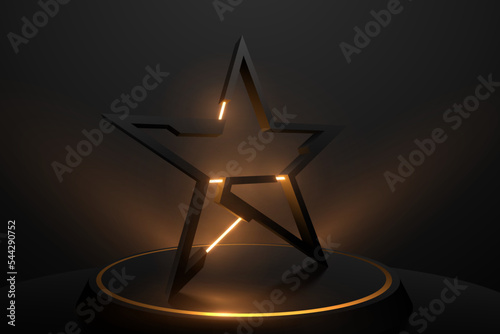 Star shape with golden light elements