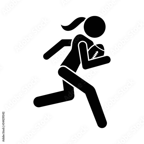 Woman ruqby player icon vector