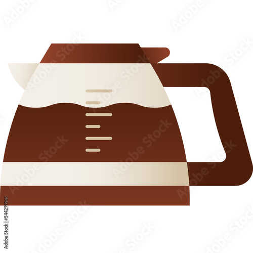 Coffee pot isolated on white background, illustration, icon, element