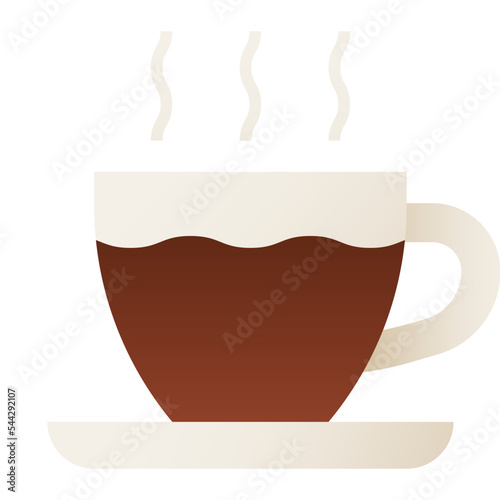 Hot coffee isolated on white background, illustration, icon, element