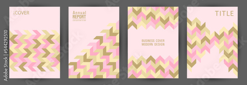 Annual report front page layout set A4 design. Minimalist style futuristic voucher layout set