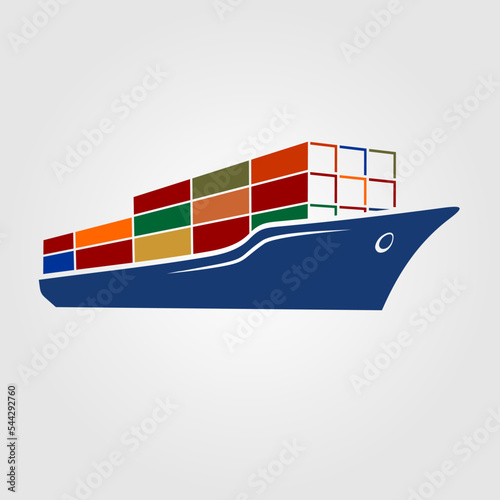 Cargo Container ship icon. Vector illustration