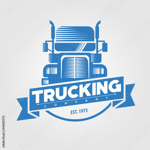 Trucking company logo design template. Vector illustration