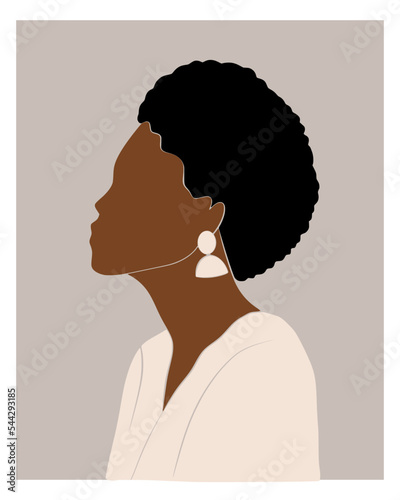 Minimal Afro Woman Vector Illustration
