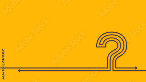 Question mark simple background in yellow colors. Minimalistic background vector illustration.