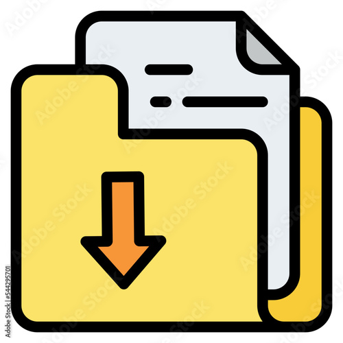 download folder file document digital icon