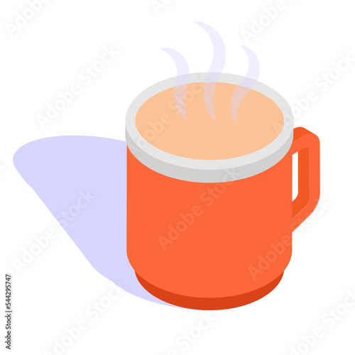 Hot Cocktails Concept, Ceramic Snowflakes Printed Mug Vector isometric Icon Design, Winter Season activities Symbol, Coldest Weather Sign, Snow and frost Stock Illustration