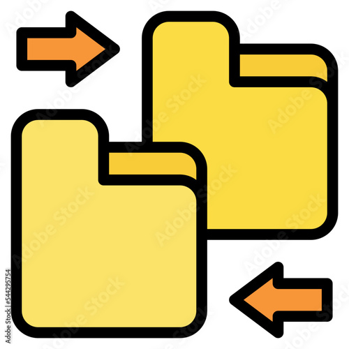 merge folder file document digital icon