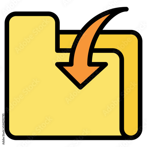 open folder file document digital icon