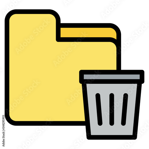 trash folder file document digital icon