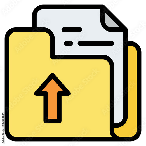 upload folder file document digital icon