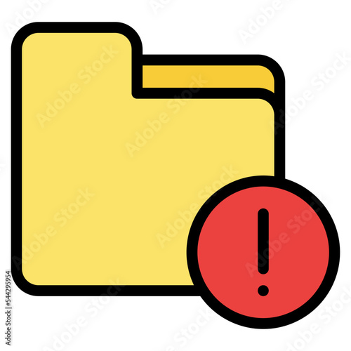 warnning folder file document digital icon