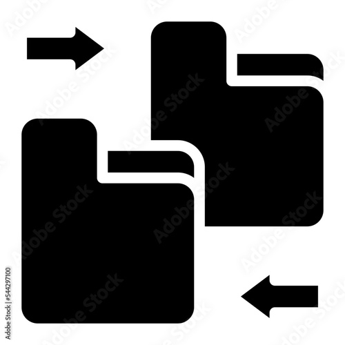 merge folder file document digital icon