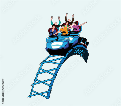 An image of a Call Center Operators Riding Rollercoaster.