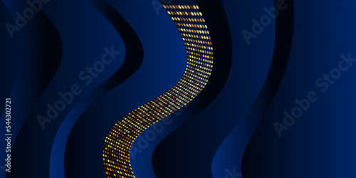Dark blue background contained golden element. Vector illustration.