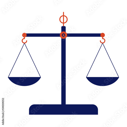 Scales icon. Flat libra on white background. Vector illustration. EPS 10.