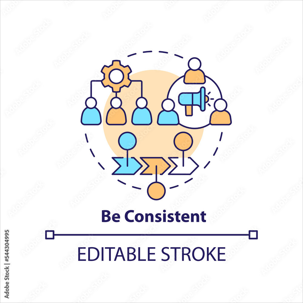 Be consistent concept icon. Keep audiences engaged. Post content ...