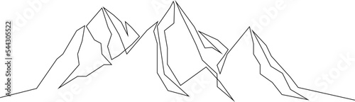 Line Drawing Mountains Hills