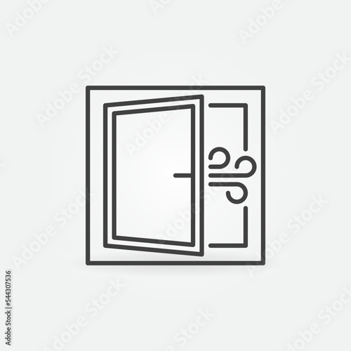 Opened Window vector Room Airing concept linear icon