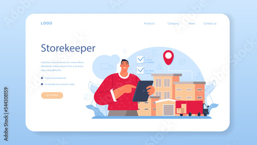 Logistic and delivery service web banner or landing page. Idea of transportation