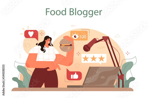 Food critic concept. Professional blogger making review and ranking