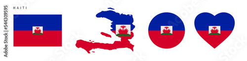 Fotografi Haiti flag icon set