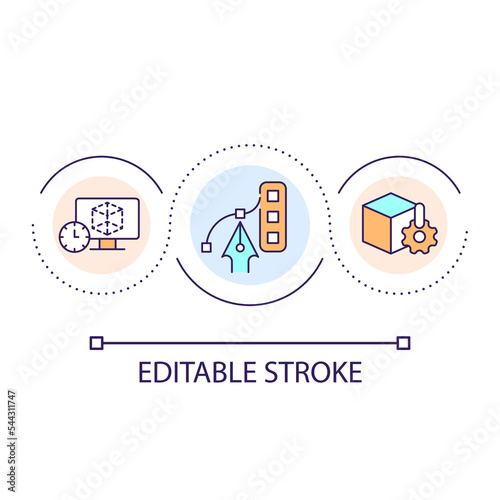 Skipping wireframing problem loop concept icon. Prototyping process. User experience design mistake abstract idea thin line illustration. Isolated outline drawing. Editable stroke. Arial font used