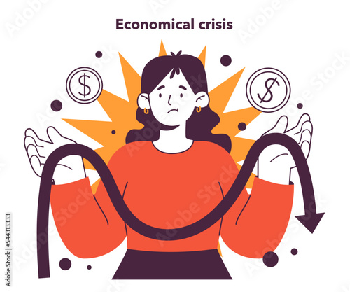Recession effect. Economical crisis is a significant, widespread, and prolonged