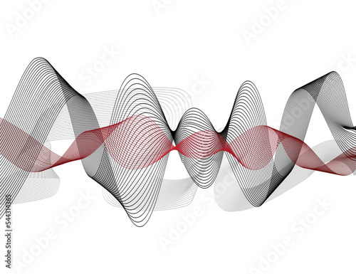 Abstract futuristic background - hair lines, waves, overflow in free movement. Vector illustration