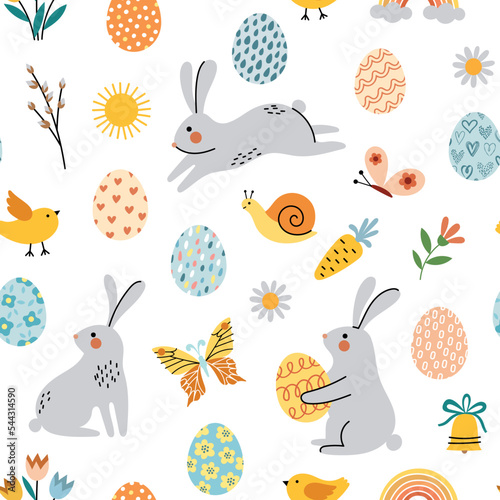 Easter seamless pattern vector texture. Easter background
