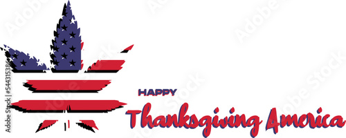 Happy thanksgiving day america with maple leaf vector illustration. Editable. For poster, banner, card invitation, social media