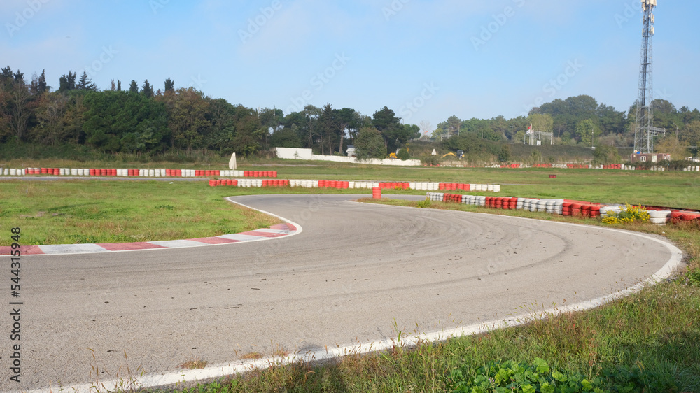Fototapeta premium motorsport race track, front view. kocaeli gulf race track