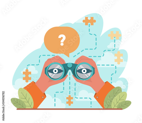 Searching for opportunities, decisions, new ideas. Characters looking