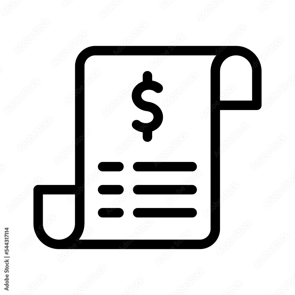 receipt line icon illustration vector graphic receipt line icon illustration vector graphic
