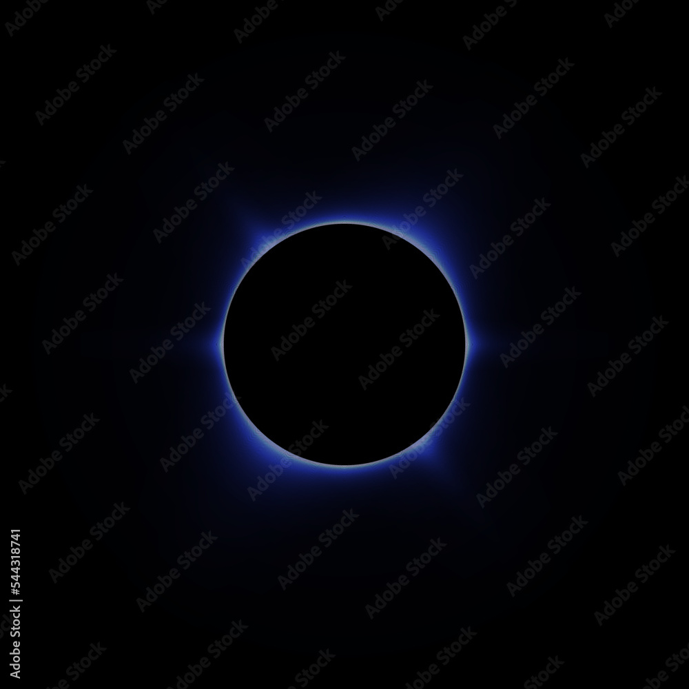 Fototapeta premium Solar Eclipse Effect Blue Colour