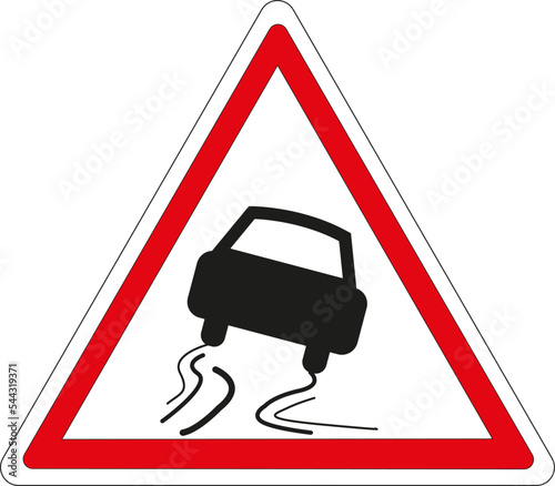 Panneau routier français: Chaussé glissante