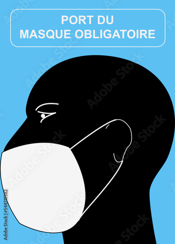 Panneau Port du masque obligatoire