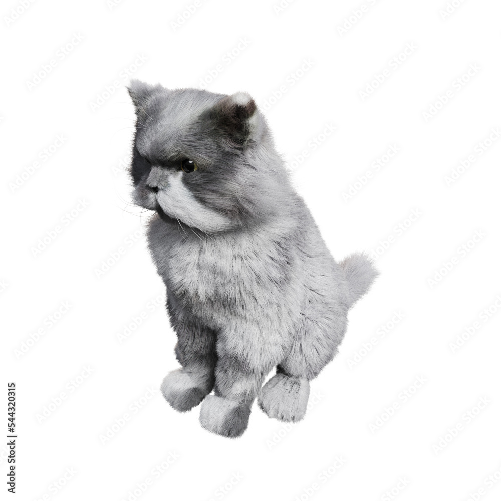 Obraz premium cat isolate on a transparent background, 3d illustration, cg render