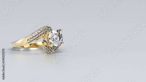 wedding, ring, gold, silver, diamond, engagement, fashion, marriage, stone, 3d render © CADjewels
