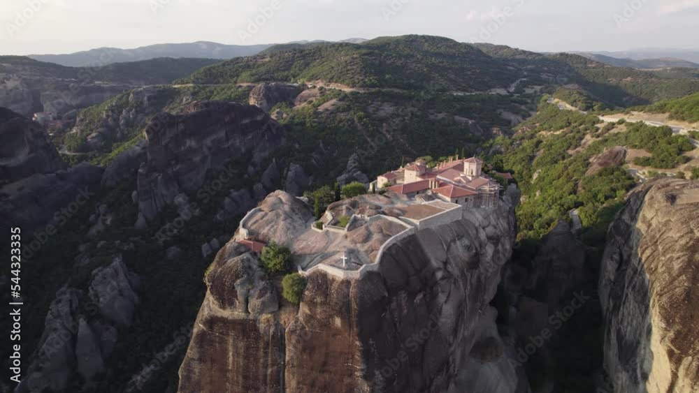 Aerial view of grand Monastery of the Holy Trinity in Meteora, Thessaly Aerial view of grand Monastery of the Holy Trinity in Meteora, Thessaly