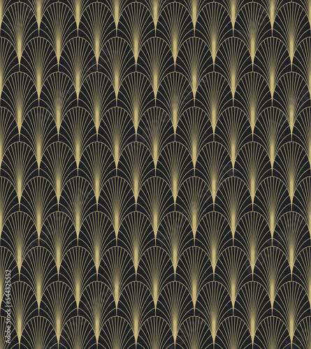 Art Deco geometric seamless pattern. Vintage 1920s wallpaper. Vector background in retro style , trendy and elegant design for wallpaper, wrapping paper, fabric, cover, package