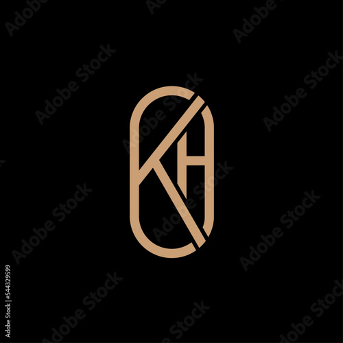 Initial letter Kh monogram logo template design