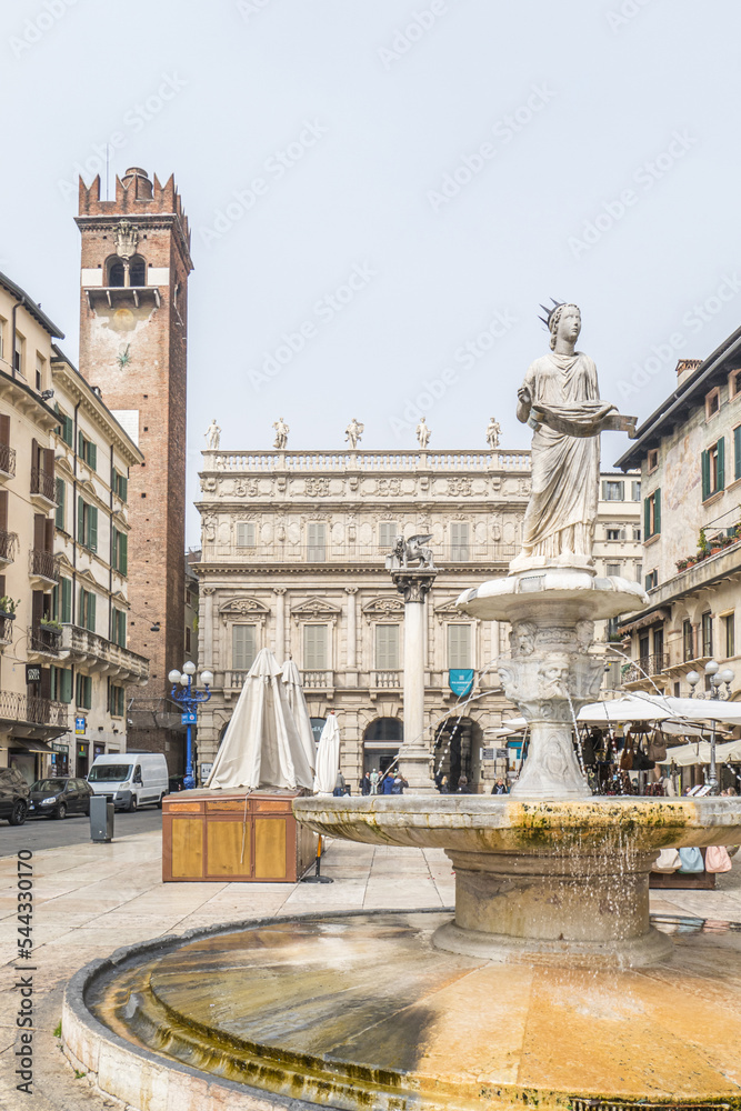 The famous Square of Erbe in Verona
